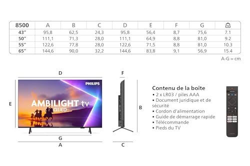 avis et comparatif Philips Ambilight 50PUS8500